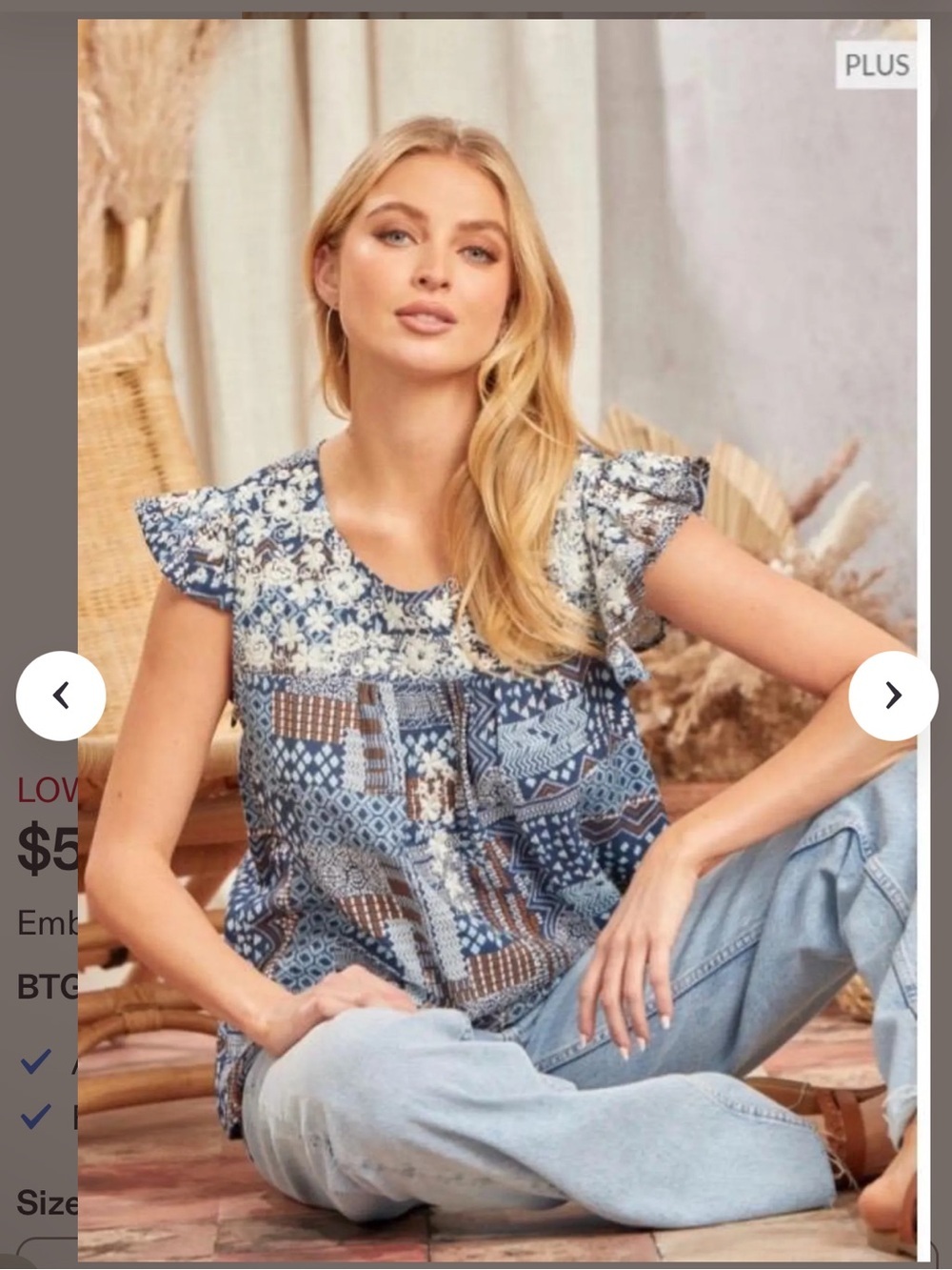 Embroidered Savanna Jane top L